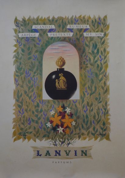 null LANVIN PARIS " The black ball with leaves ".

Advertising poster illustrated...