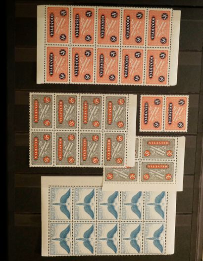 null SUISSE Emissions 1905/1938 : Très bel ensemble de timbres neufs provenant d’un...