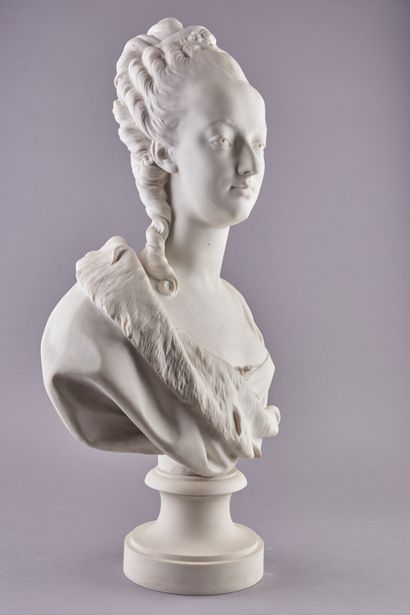 null Ecole Française Début XXème. Buste de Marie-Antoinette, Reine de France d'après...