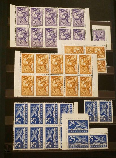 null SUISSE Emissions 1905/1938 : Très bel ensemble de timbres neufs provenant d’un...