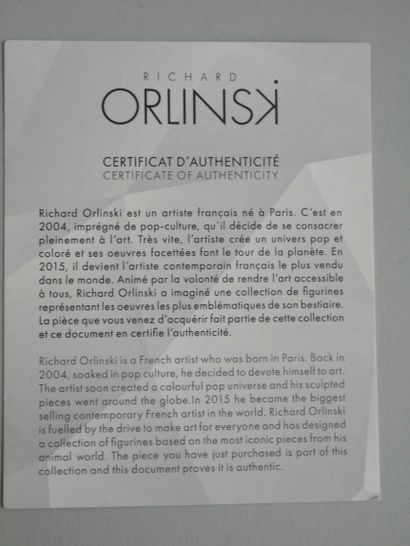 null Richard ORLINSKI (1966). Ours bleu. Epreuve en résine bleu métalisée. Haut :...