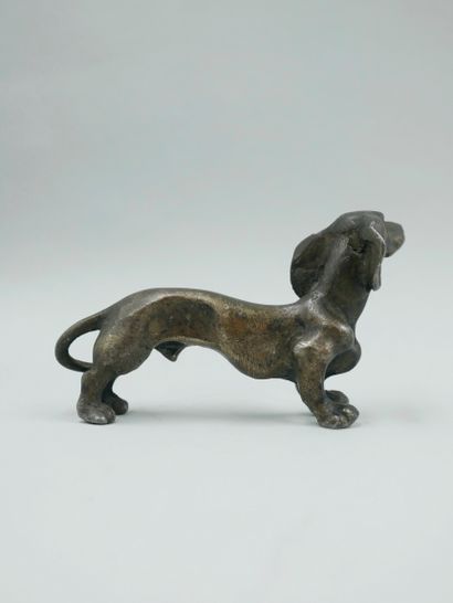  Italian school XIXth century Dachshund. Proof in bronze. Bears a REUTER? stamp....