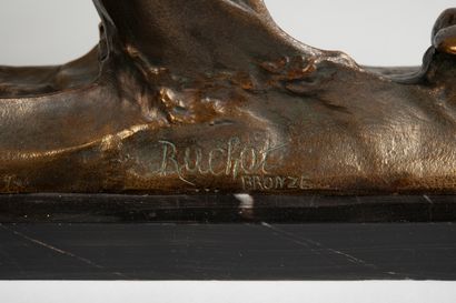 null Charles RUCHOT (actif entre 1880-1925). Mouette sur une vague. Epreuve en bronze...
