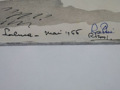 null Ecole Française XXe siècle. Palma, 1966. Aquarelle et encre sur papier, titrée,...