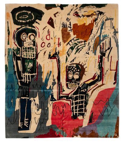 null Tapis moderne, carton d'après Jean-Michel Basquiat (1960-1988), tapis en laine,...