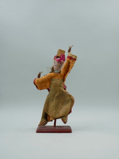  CHINA. Boiled cardboard puppets representing opera characters. Early 20th centu...