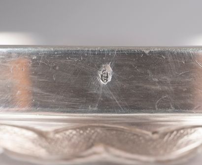 null Part of a chased silver toiletry set with rocaille decoration of plain cartouches,...