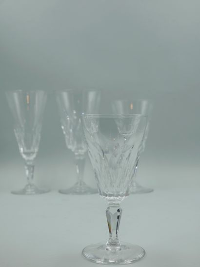 null BACCARAT. Part of service of glasses out of cut crystal including 12 flutes...