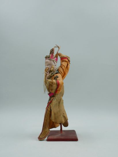  CHINA. Boiled cardboard puppets representing opera characters. Early 20th centu...