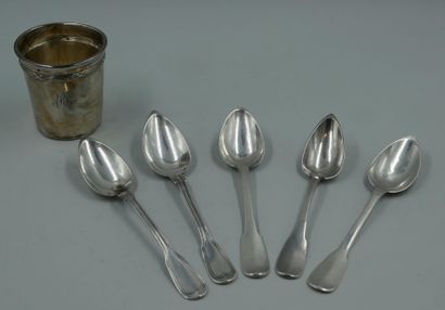 Lot including : 
- A silver kettle 950/1000,...