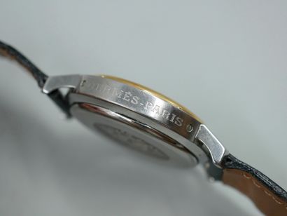 null HERMES - Montre bracelet modèle "Clipper Chronographe" à trois compteurs, mouvement...