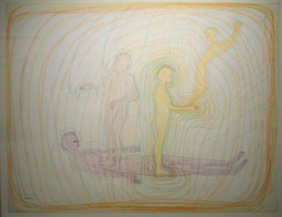 null Philippe DELOISON (20th). The choice towards the light - automatic medium drawing...