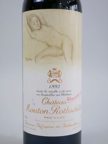 null 1 bouteille Château Mouton Rothschild, Pauillac, 1993. (En l'état)