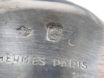 null HERMES Paris Ravinet d'Enfert. Circular pocket with serrated edges in silver,...