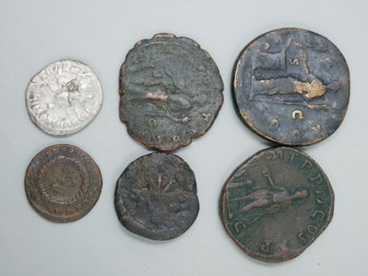 null Six monnaies. Bronze ou argent. Principalement époque Romaine