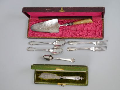 Lot including a Louis XV style silver cheese...