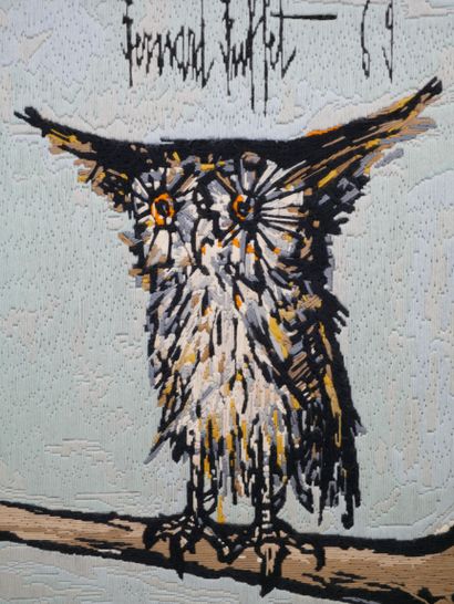 null BUFFET Bernard (after). "Owl". Tapestry DMC. 65 x 54cm