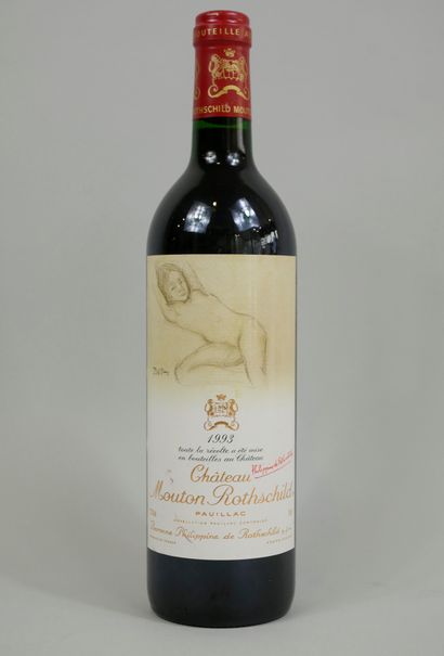 null 1 bouteille Château Mouton Rothschild, Pauillac, 1993. (En l'état)