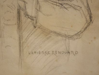 null Paul Marie LAPIERRE-RENOUARD (1854-?). Portrait d'homme à l'Hôtel Drouot. Fusain...