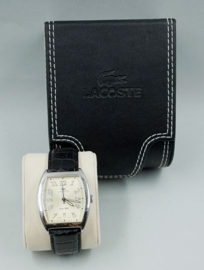 null LACOSTE. Limited edition. Men's wristwatch, steel dial with golden background,...