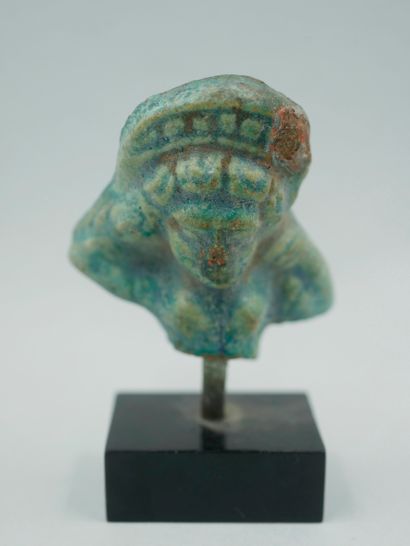 null Bust of the Goddess probably Venus-Aphrodite with blue glaze. Ptolemaic or Roman...