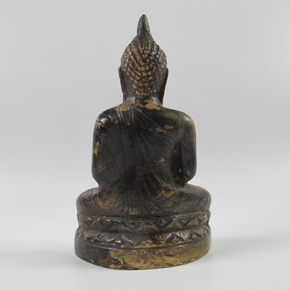 null Statuette of Buddha in Samadhi. Bronze with brown patina. H 13cm. Thailand....