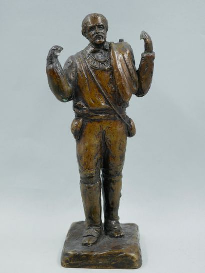 null PARODI. Worker. Bronze with brown patina, signed on the terrace, marked "Cire...