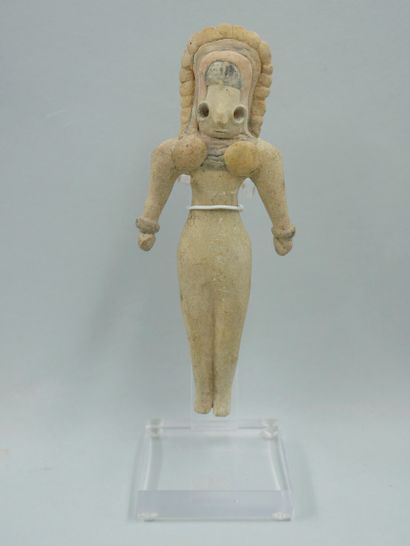 null Seated Mother Goddess Idol in low fired clay. Indus Valley of the Bronze Age.

Restorations....