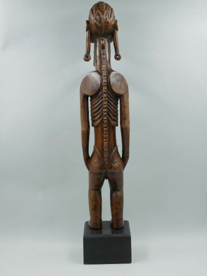 null Male ancestor idol called Kava kava with hieratic features. Carved wood like...