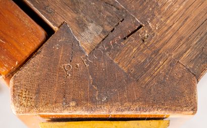 null A double flush chest of drawers made of veneered wood inlaid with flowering...