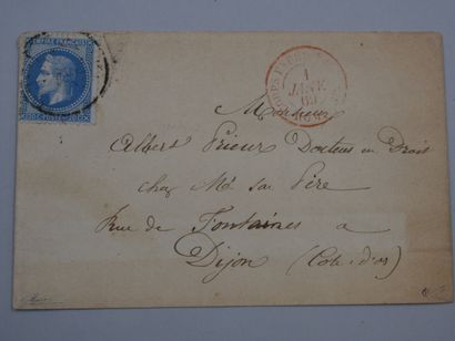 null France n°29 cancelled "CER" in red and re-cancelled, on arrival, by the CAD...