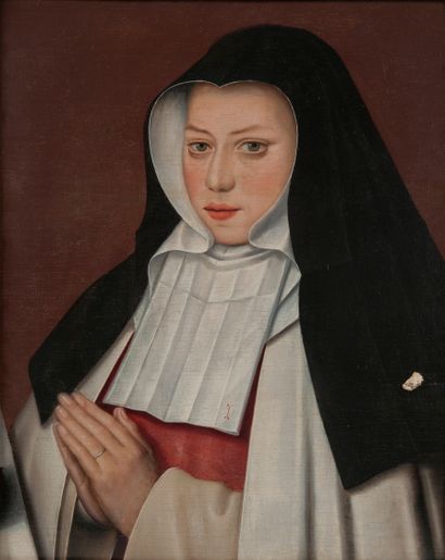 null French school XVIIth century, follower of Philippe de Champaigne. Nun at prayer....