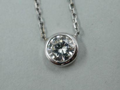 null Necklace with a 0.60ct brilliant cut diamond, K, VS2, mounted in closed setting....