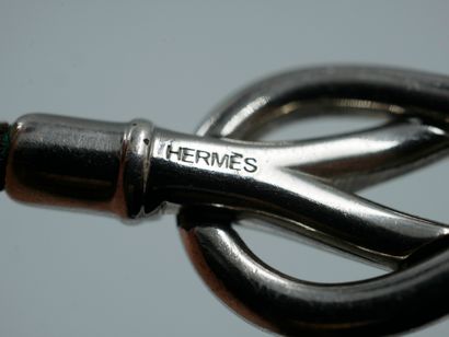 null HERMES Paris. Bracelet "Atamé" in natural leather, metal clasp. Length 18cm...