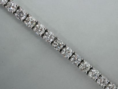 null Line bracelet in 14k white gold with forty-three brilliant-cut diamonds for...