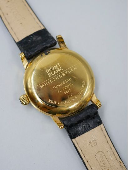 null MONTBLANC, Meisterstuck model. Men's watch in steel, round case, white guilloche...