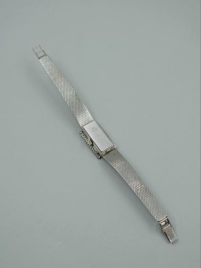 null Ladies' wristwatch in 18k white gold featuring a belt, the buckle motif adorned...