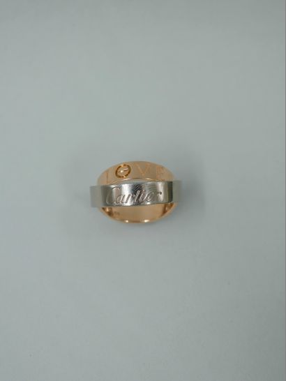 null CARTIER, "SECRET LOVE" model - Double ring, in 18k white and pink gold - TDD...