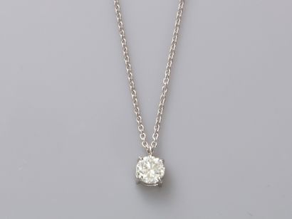 null Necklace in 18k white gold topped with a 1ct diamond of H colour and SI2 clarity....