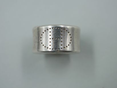 null HERMES Paris. Ring "Eclipse" in silver 935 Mil. Weight : 12,60gr. TDD : 50.