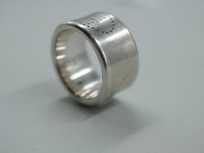 null HERMES Paris. Ring "Eclipse" in silver 935 Mil. Weight : 12,60gr. TDD : 50.