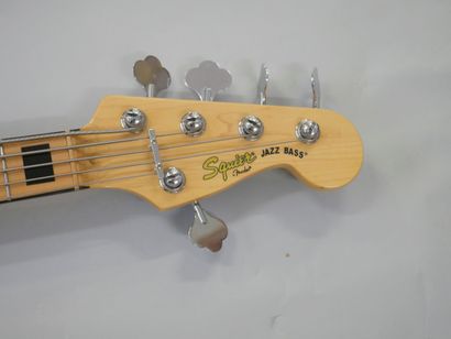 null Squier by Fender Solidbody 5 string electric bass guitar, maple neck, Olympic...