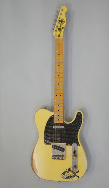  Anonymous Solidbody electric guitar model Telecaster Blonde finish. 
Good condition,...