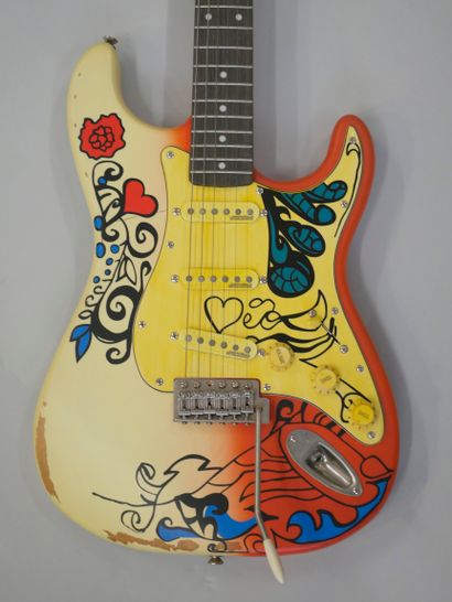 null Solidbody electric guitar from Vintage, Summer Of Love model, Thomas Blug signature....