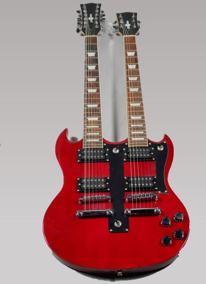 null Solidbody electric guitar brand Gear 4 Music, double neck 6 and 12 strings SG...