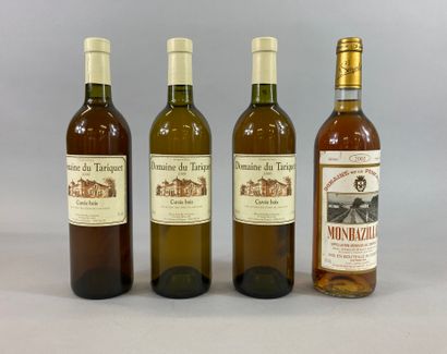 null Lot of 4 bottles including :

 - 3 bottles DOMAINE DU TARIQUET Cuvée du bois...