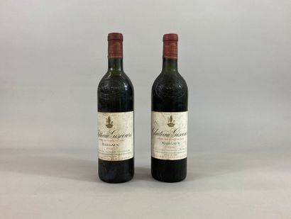 null Lot of 2 bottles CHÂTEAU GISCOURS Margaux 1978 - Very slightly low / Low neck...