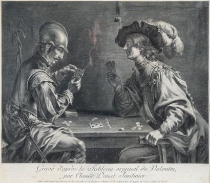 null Gravure par Claude DONAT JARDINIER (1725-177.), d’après le tableau de Jean VALENTIN...