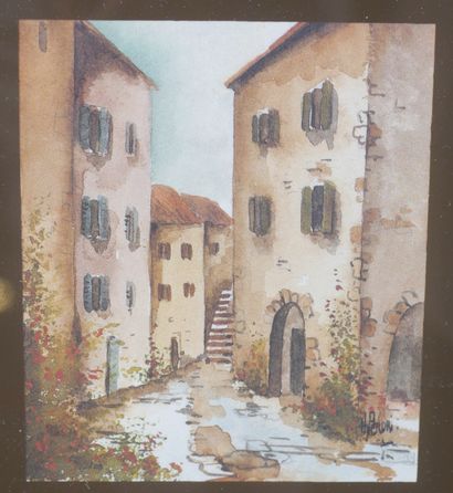 null H. PERDRIX (XXth)

Three watercolors representing villages by the sea or mountains

Signed...