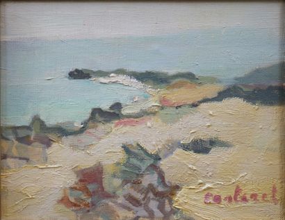 null French school 20th century, CARTERET (?). 

Corsican countryside. 

Oil on canvas,...